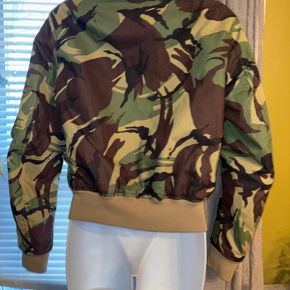 Size XXS - $795 RAG & BONE Bomber Flight Shearling Trimmed Collar Camo Jacket - Picture 7 of 9